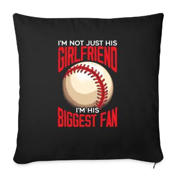 Baseball Girlfriend Sport Lover Baseball Fan - Housse de coussin décorative 45 x 45 cm - noir - Devant