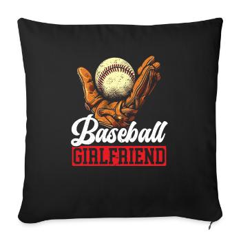 Baseball Girlfriend Sport Lover Baseball Fan - Housse de coussin décorative 45 x 45 cm - noir - Devant