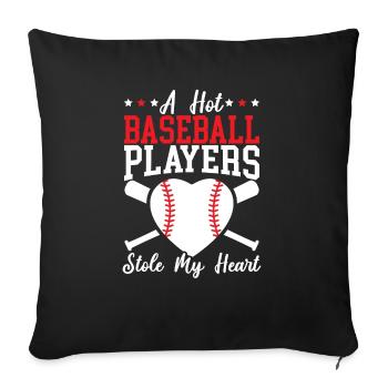 Baseball-Freundin Sportliebhaber Baseball-Fan - Sofakissenbezug 45 x 45 cm - Schwarz - Vorne
