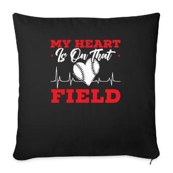 Baseball-Freundin Sportliebhaber Baseball-Fan - Sofakissenbezug 45 x 45 cm - Schwarz - Vorne