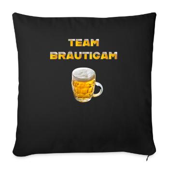 Team Bräutigam mit Bierkrug - Sofakissenbezug 45 x 45 cm - Schwarz - Vorne