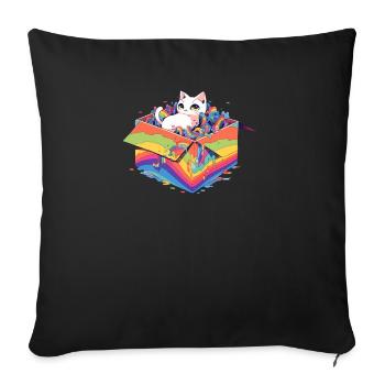 Cool Transgenre Kitty Lover Communauté Lesbienne Gay - Housse de coussin décorative 45 x 45 cm - noir - Devant
