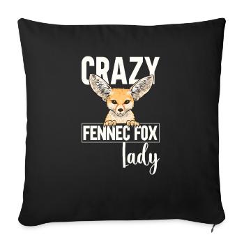 Fennek Renard Fennec Renard Renard du désert - Housse de coussin décorative 45 x 45 cm - noir - Devant