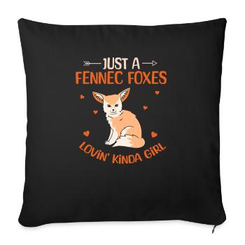 Fennek Renard Fennec Renard Renard du désert - Housse de coussin décorative 45 x 45 cm - noir - Devant