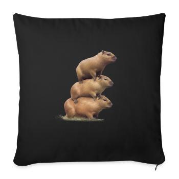 Capybara Tower - Sofa pillowcase 17,3'' x 17,3'' (45 x 45 cm) - black - Front