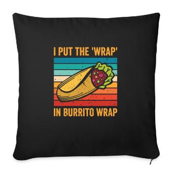Burrito Mexican Food Lover - Sofa pillowcase 17,3'' x 17,3'' (45 x 45 cm) - black - Front
