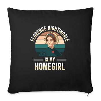 Infirmière Florence Nightingale Medical - Housse de coussin décorative 45 x 45 cm - noir - Devant