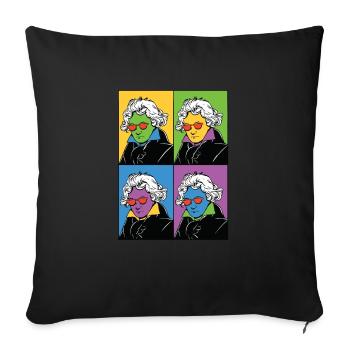 Beethoven Compositeur de musique classique - Housse de coussin décorative 45 x 45 cm - noir - Devant