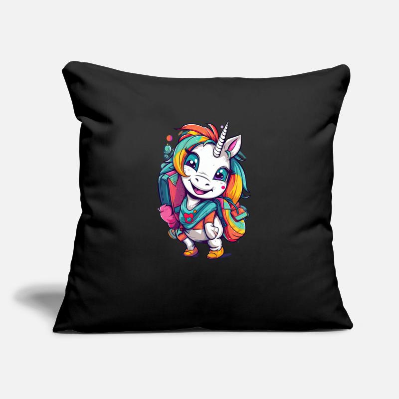Einhorn Schulkind Einschulung Mädchen Geschenk Sofakissenbezug 45 x 45 cm