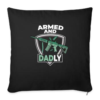 Armed and paternal Funny paternal fathers - Sofa pillowcase 17,3'' x 17,3'' (45 x 45 cm) - black - Front