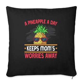 Pineapple Mom Hello Summer Motherhood Mothers Day - Sofa pillowcase 17,3'' x 17,3'' (45 x 45 cm) - black - Front