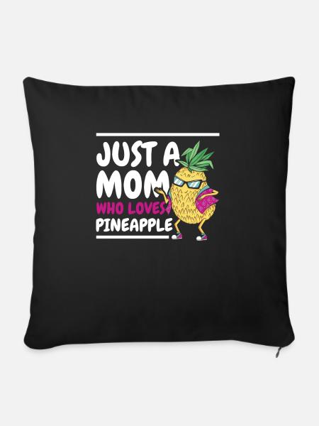 Ananas Mama Hallo Sommer Mutterschaft Muttertag - Sofakissenbezug 45 x 45 cm - Schwarz