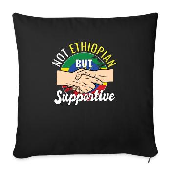 Pas éthiopien mais voyageur de soutien - Housse de coussin décorative 45 x 45 cm - noir - Devant