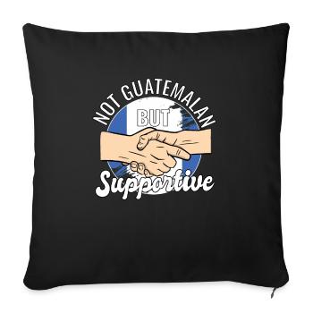 Pas guatémaltèque mais un voyageur de campagne solidaire - Housse de coussin décorative 45 x 45 cm - noir - Devant
