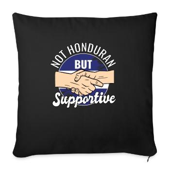 Pas hondurien mais un voyageur de campagne solidaire - Housse de coussin décorative 45 x 45 cm - noir - Devant
