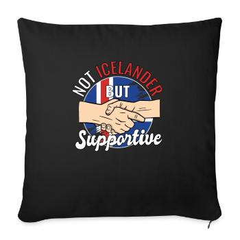 Pas islandais mais voyageur de campagne solidaire - Housse de coussin décorative 45 x 45 cm - noir - Devant