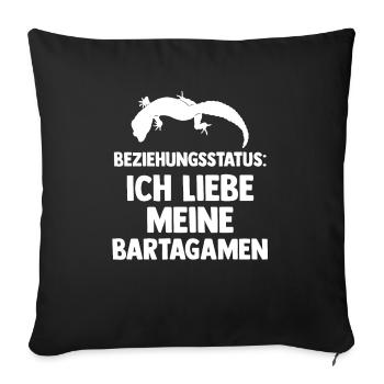 Reptilien Bartagame Bartagamen - Sofakissenbezug 45 x 45 cm - Schwarz - Vorne