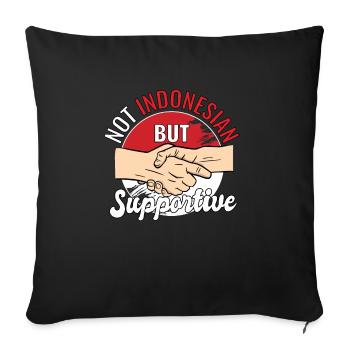 Pas indonésien mais un voyageur de campagne solidaire - Housse de coussin décorative 45 x 45 cm - noir - Devant
