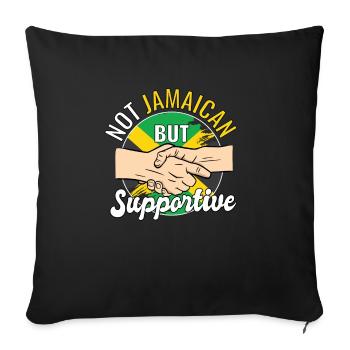 Not Jamaican But Supportive Country Traveler - Sofa pillowcase 17,3'' x 17,3'' (45 x 45 cm) - black - Front