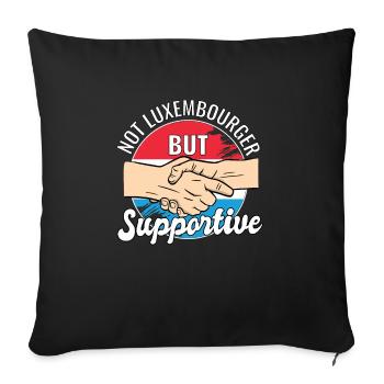 Pas Luxembourgeois mais un voyageur de campagne solidaire - Housse de coussin décorative 45 x 45 cm - noir - Devant