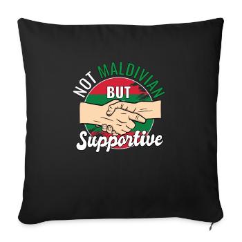 Pas maldivien mais un voyageur de campagne solidaire - Housse de coussin décorative 45 x 45 cm - noir - Devant