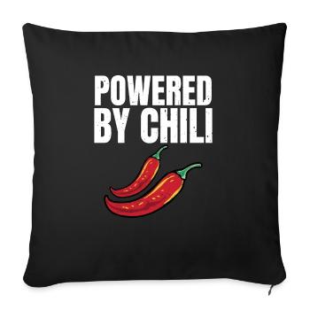 Powered By Chili Hot Spicy Lover Cute Funny Red Pe - Sofa pillowcase 17,3'' x 17,3'' (45 x 45 cm) - black - Front