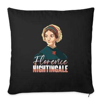 Infirmière Florence Nightingale Medical - Housse de coussin décorative 45 x 45 cm - noir - Devant