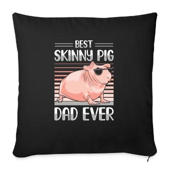 Cochon d’Inde sans poils Cochon maigre - Housse de coussin décorative 45 x 45 cm - noir - Devant