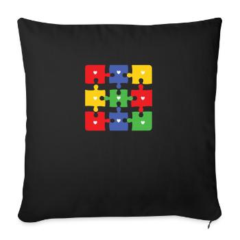 Autism Awareness Acceptance Choose Kindness - Sofa pillowcase 17,3'' x 17,3'' (45 x 45 cm) - black - Front