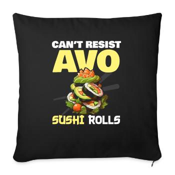Avocado Sushi Roll Nigiri Avocado Fruit Guacamole - Sofa pillowcase 17,3'' x 17,3'' (45 x 45 cm) - black - Front