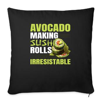 Avocado Sushi Roll Nigiri Avocado Fruit Guacamole - Sofa pillowcase 17,3'' x 17,3'' (45 x 45 cm) - black - Front