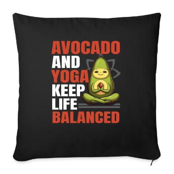 Avocado Yoga Master Avocado Fruit Meditate Guac - Sofa pillowcase 17,3'' x 17,3'' (45 x 45 cm) - black - Front