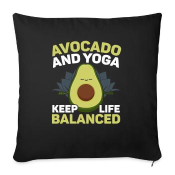 Avocado Yoga Master Avocado Fruit Meditate Guac - Sofa pillowcase 17,3'' x 17,3'' (45 x 45 cm) - black - Front