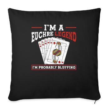 Euchre Legend Card Game Euchre Player Poker Euchre - Sofa pillowcase 17,3'' x 17,3'' (45 x 45 cm) - black - Front