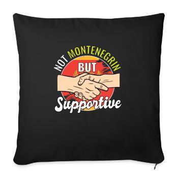 Pas monténégrin mais voyageur de campagne solidaire - Housse de coussin décorative 45 x 45 cm - noir - Devant