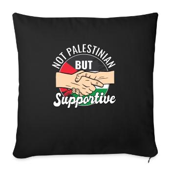 Pas palestinien mais voyageur du pays qui le soutient - Housse de coussin décorative 45 x 45 cm - noir - Devant