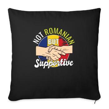 Pas roumain mais voyageur du pays qui vous soutient - Housse de coussin décorative 45 x 45 cm - noir - Devant