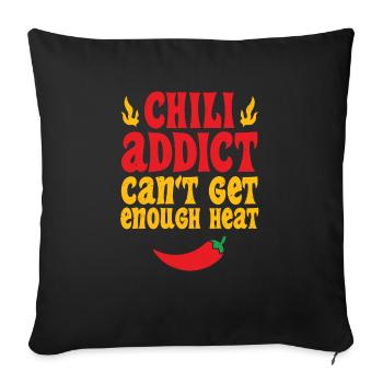 Fiery Spicy Food Chili Can't Get Enough Heat Red P - Sofakissenbezug 45 x 45 cm - Schwarz - Vorne