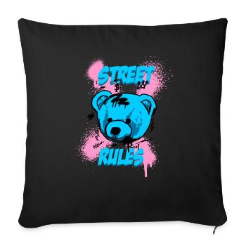 Street Rules - Sofa pillowcase 17,3'' x 17,3'' (45 x 45 cm) - black - Front