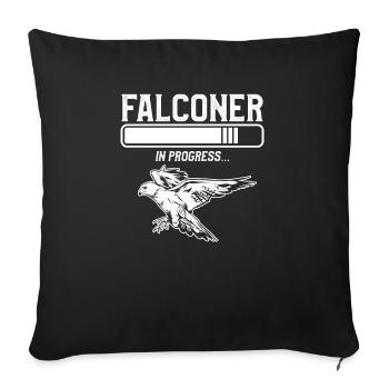 Fauconnier en cours Fauconnerie Chasse au faucon - Housse de coussin décorative 45 x 45 cm - noir - Devant