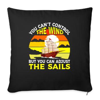 Captain Boat License Sailing Boat - Sofa pillowcase 17,3'' x 17,3'' (45 x 45 cm) - black - Front