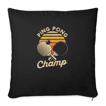 Ping Pong Champ Retro Vintage Funny Table Tennis - Sofa pillowcase 17,3'' x 17,3'' (45 x 45 cm) - black - Front