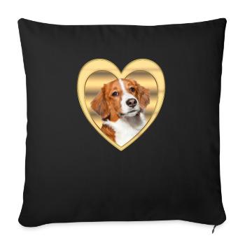Kooikerhondje - Dog lovers - Dogs Heart - Sofa pillowcase 17,3'' x 17,3'' (45 x 45 cm) - black - Front