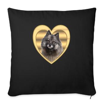 Eurasier - Dog Lovers - Dogs Heart - Sofa pillowcase 17,3'' x 17,3'' (45 x 45 cm) - black - Front