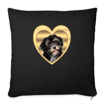 Havanese - Dog Lovers - Dogs Heart - Sofa pillowcase 17,3'' x 17,3'' (45 x 45 cm) - black - Front