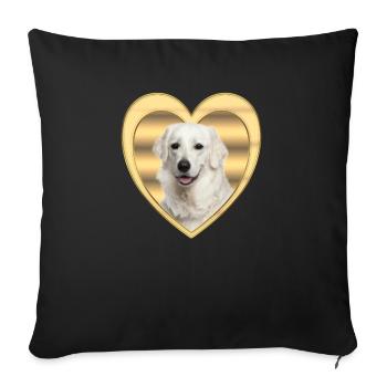 Kuvasz - Dog Lover - Dog Heart - Sofa pillowcase 17,3'' x 17,3'' (45 x 45 cm) - black - Front
