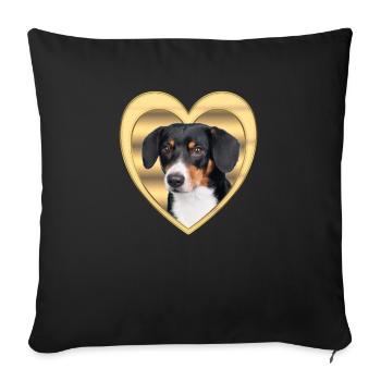Entlebucher Mountain Dog - Dog Lovers Dogs Heart - Housse de coussin décorative 45 x 45 cm - noir - Devant