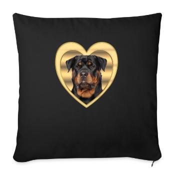 Rottweiler - Dog Lovers - Dogs Heart - Sofa pillowcase 17,3'' x 17,3'' (45 x 45 cm) - black - Front