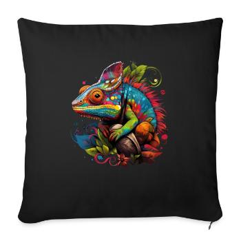 Chameleon Colorful - Sofa pillowcase 17,3'' x 17,3'' (45 x 45 cm) - black - Front