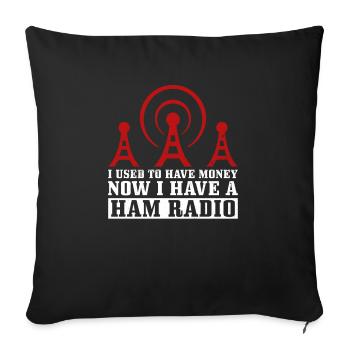 Amateurfunk-design Für Amateurfunk - Housse de coussin décorative 45 x 45 cm - noir - Devant